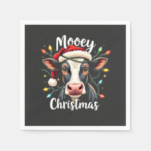 Mooey Christmas Funny Xmas Cow Cattle Lovers Napkins