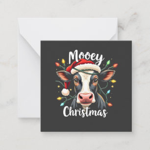 Mooey Christmas Funny Xmas Cow Cattle Lovers  Note Card