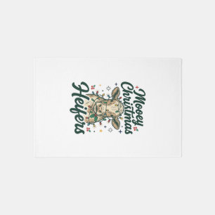 Mooey Christmas Heifers Funny Cow Christmas Design Rug