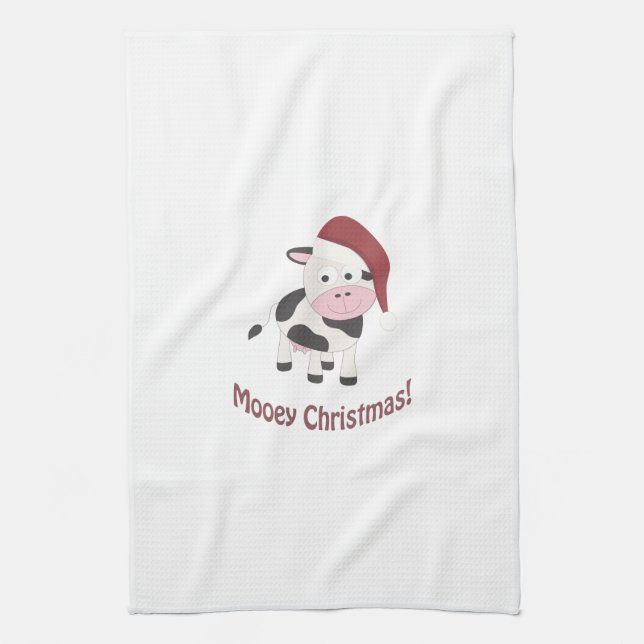Mooey Christmas! Kitchen Towel (Vertical)