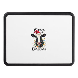 Mooey Christmas Santa Christmas Lights Cow Lovers  Hitch Cover