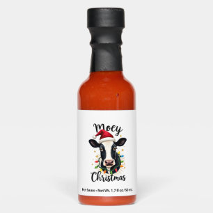 Mooey Christmas Santa Christmas Lights Cow Lovers  Hot Sauces