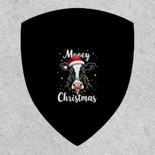 Mooey Christmas Santa Christmas Lights Cow Lovers Patch