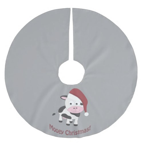 Mooey Christmas Santa Cow Brushed Polyester Tree Skirt