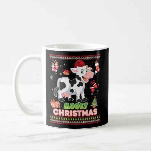Mooey Christmas Santa Cow Farmer Pajama Sweater Ug Coffee Mug