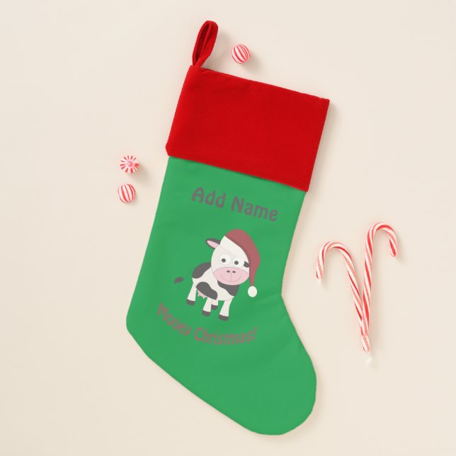 Mooey Christmas! Small Christmas Stocking (Front)