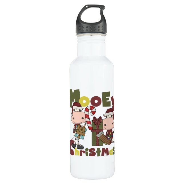 Mooey Christmas Stainless Steel Water Bottle (Front)