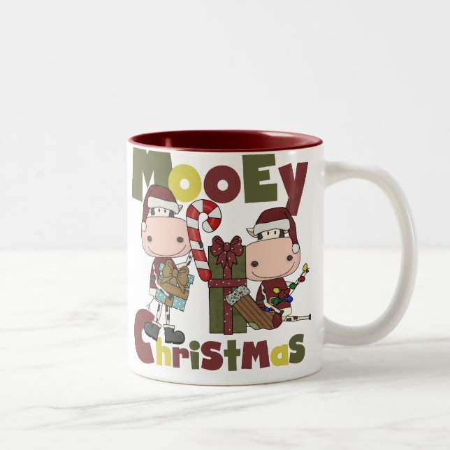 Mooey Christmas Two-Tone Coffee Mug (Right)