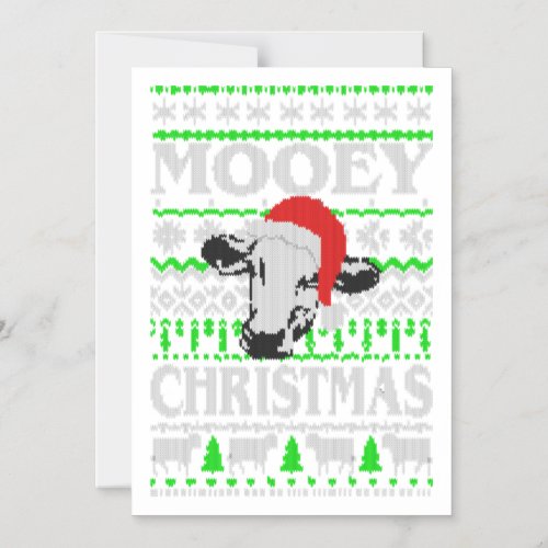 Mooey Christmas Ugly Christmas Sweater  Magnetic Invitation