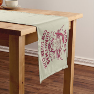 Mooey Christmas Western Cow Lover Club Xmas Season Short Table Runner