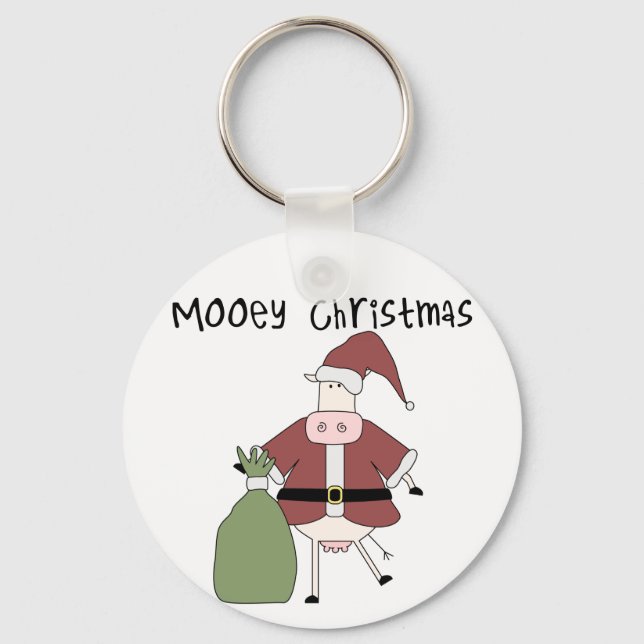 Mooey Cow  Christmas Tshirts and Gifts Keychain (Front)