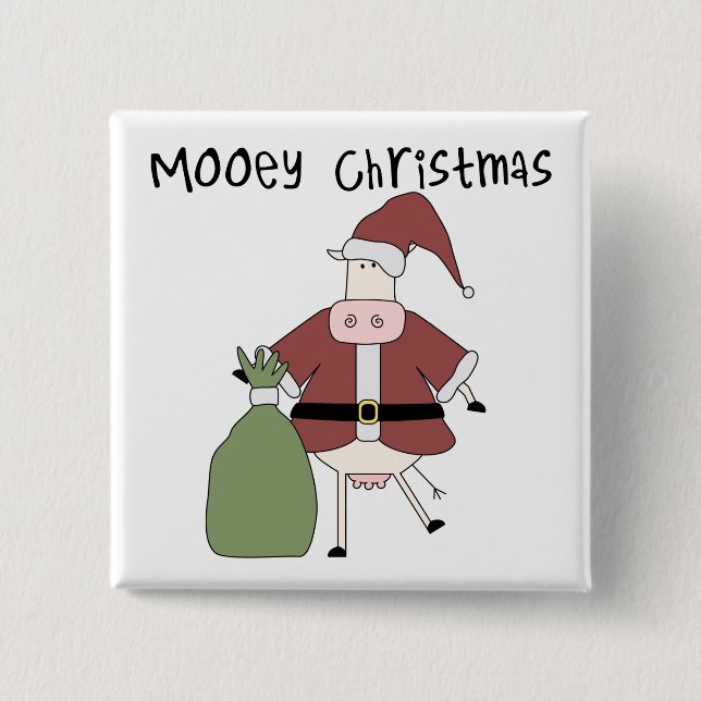 Mooey Cow  Christmas Tshirts and Gifts Pinback Button (Front)