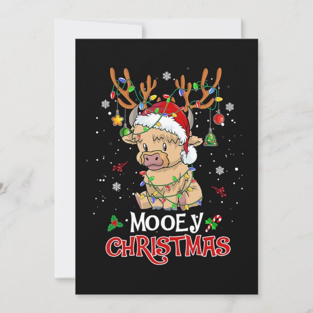 Mooey Highland Cow Christmas Save The Date (Front)