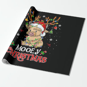 Mooey Highland Cow Christmas Wrapping Paper
