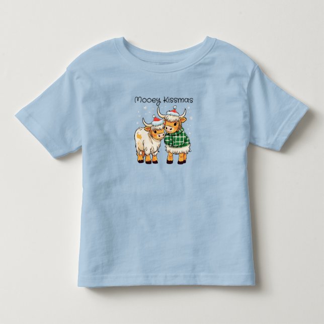 Mooey Kissmas Cartoon Cow Christmas Shirt (Front)
