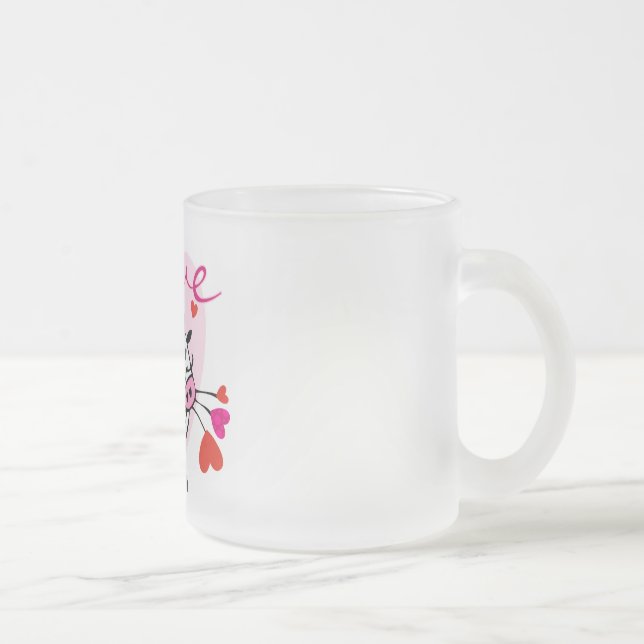Mooey Love Valentine Frosted Glass Coffee Mug (Right)