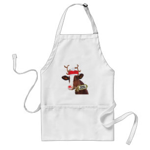 Mooey Merry Christmas Reindeer Cow Adult Apron