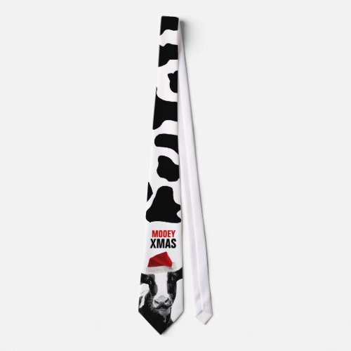 Mooey Xmas Christmas Santa Cow Neck Tie