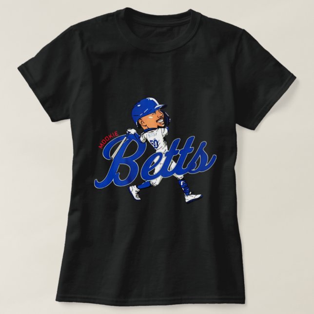 Mookie Betts cartoon T-Shirt (Design Front)