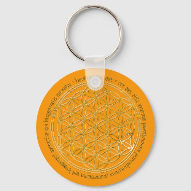 Moola Mantra / Blume Des Lebens | orange Keychain (Front)