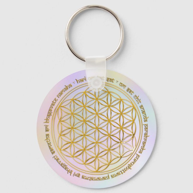 Moola Mantra / Blume Des Lebens | pastell Keychain (Front)