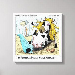 Moomaid Funny 1/2 Mermaid 1/2 Cow Canvas Print