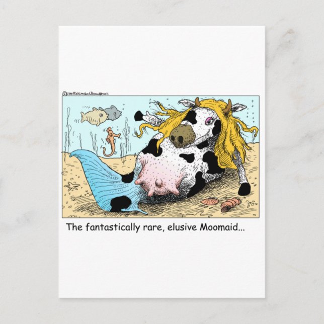 Moomaid Funny Cow Cartoon Gifts Tees Collectibles Postcard (Front)
