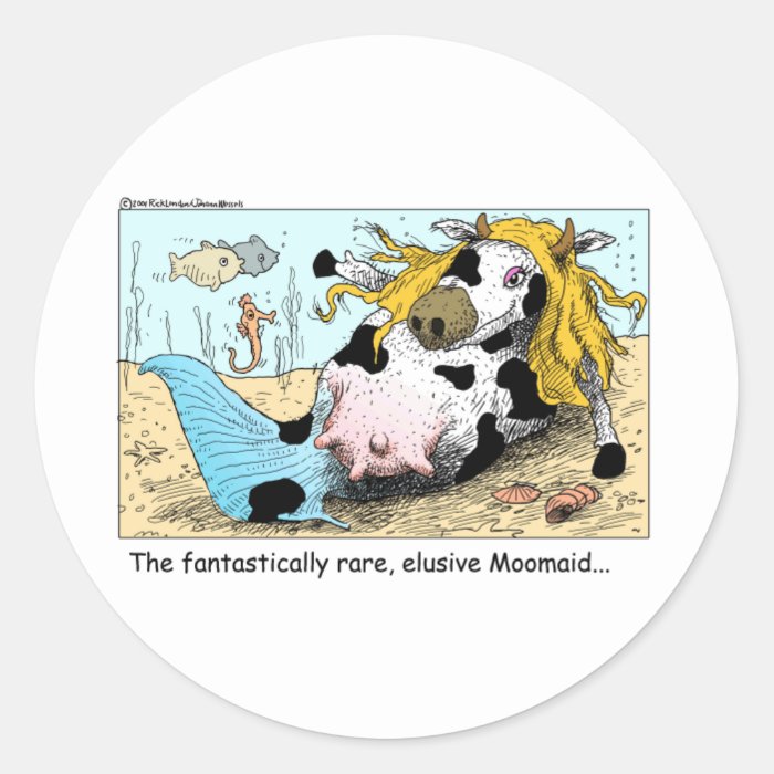 Moomaid Funny Cow Cartoon Gifts Tees Collectibles Sticker