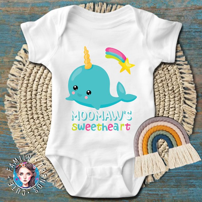 Moomaw's Sweetheart Kawaii Narwhal Baby Bodysuit (Creator Uploaded)