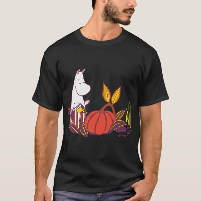 Moomin Blue Text Cascade T-Shirt (Front)