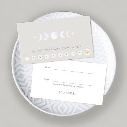 Moon 10 Punch Customer Loyalty Appointment Business Card