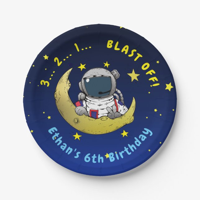 Moon Adventure Paper Plates (Front)