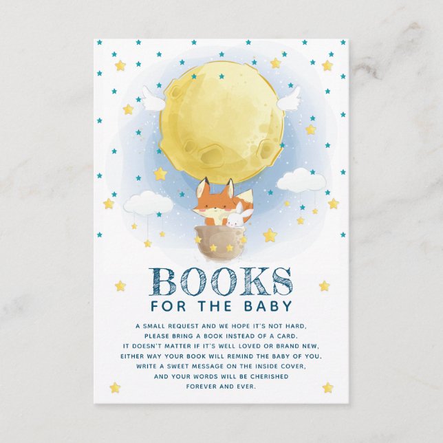 Moon Air Balloon Books For the Baby Enclosure Card (Front)