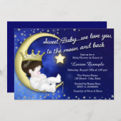 Moon and Back Baby Shower Invitation (Front/Back)