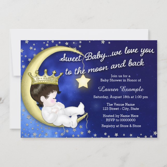 Moon and Back Baby Shower Invitation (Front)