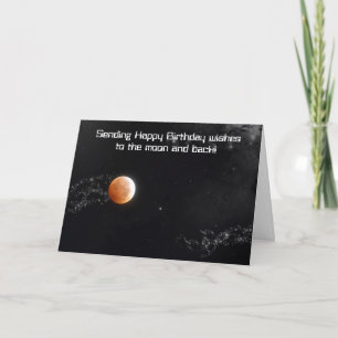 Moon and Back Birthday Wishes Card