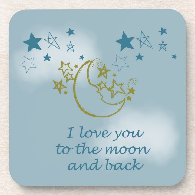 Moon and Back Drink Coaster (Front)