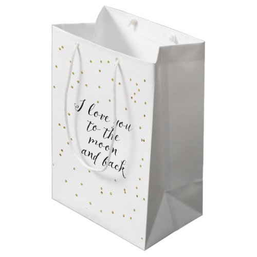 Moon and Back Gold Confetti Medium Gift Bag