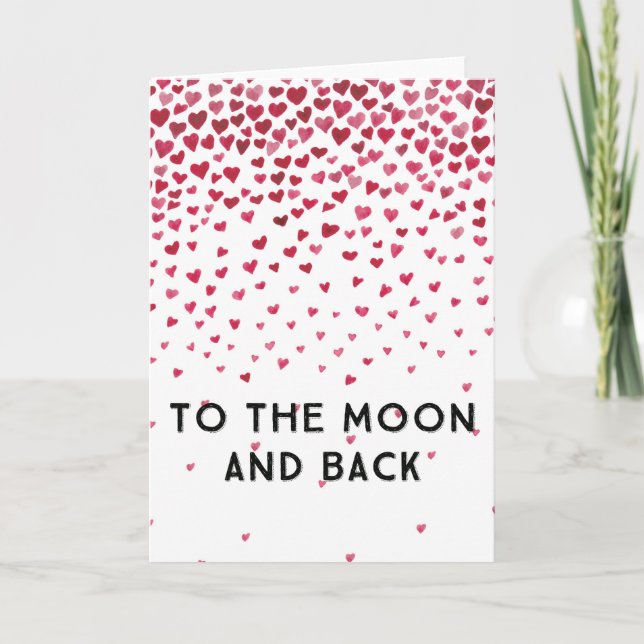 Moon and Back Hearts Card (Front)