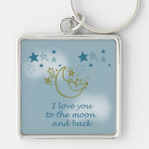 Moon and Back Keychain