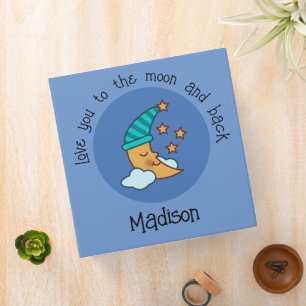Moon And Back Personalized 3 Ring Binder