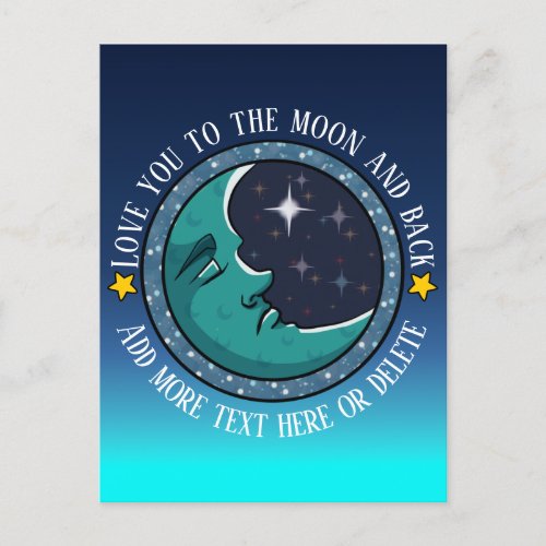 Moon And Back Personalized  Postcard