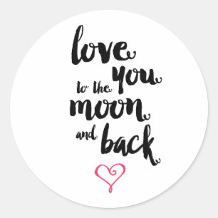 Moon and Back Valentine's Day Sticker
