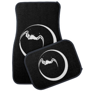 Moon and bat car floor mat