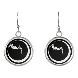 Moon and bat earrings