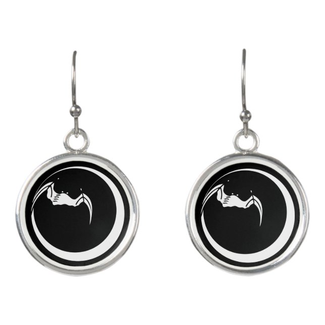 Moon and bat earrings (Front)