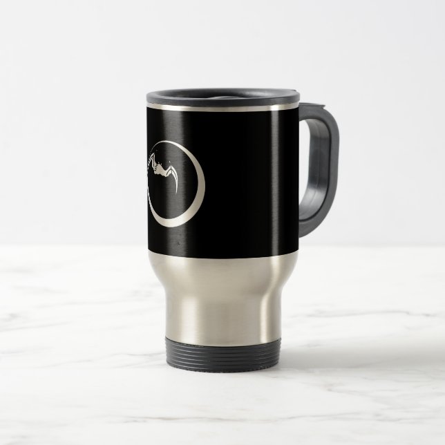 Moon and Bat Travel Mug (Front Right)