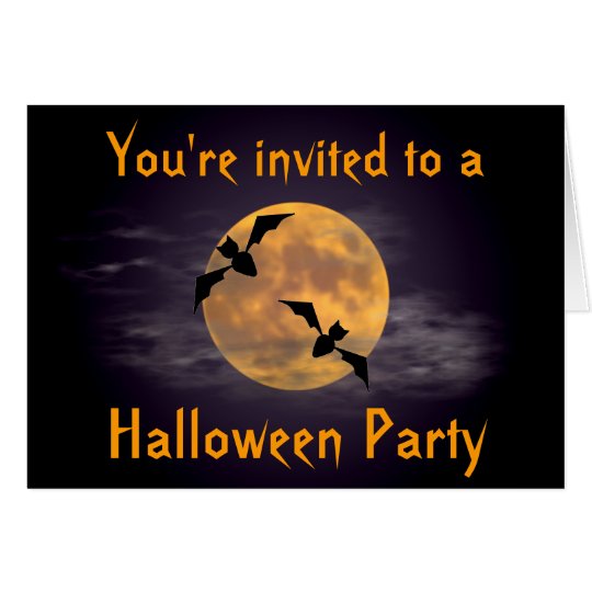 Moon and Bats Card