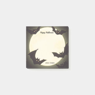 Moon and Bats Happy Halloween Post-it Notes