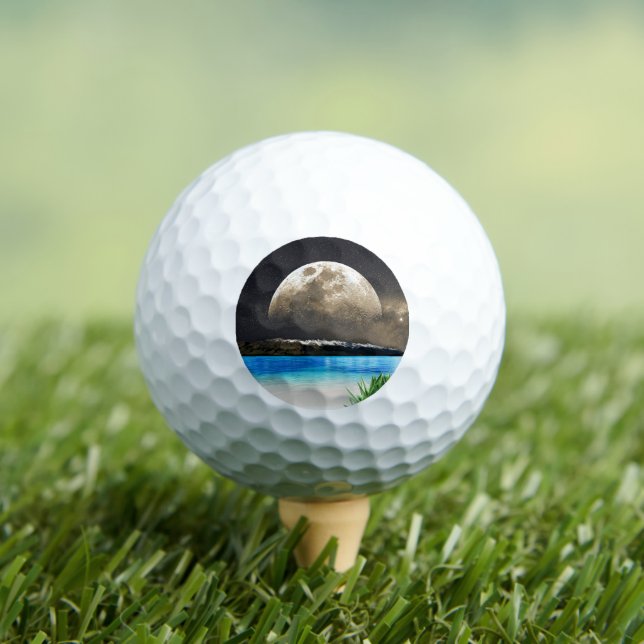 Moon And Beach Golf Balls (Insitu Tee)